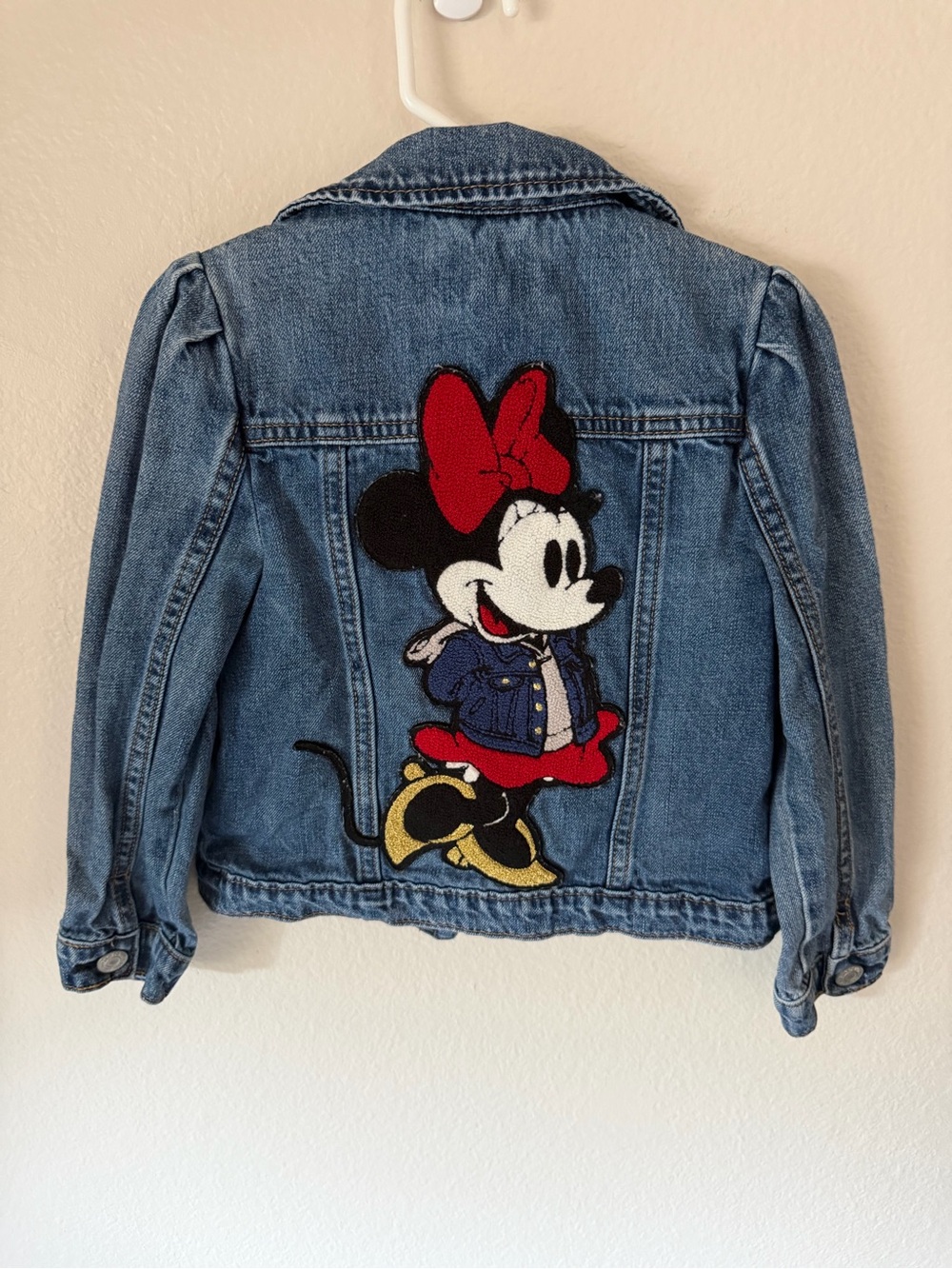 GAP Girls Denim Jacket with Minnie Patch - Blue